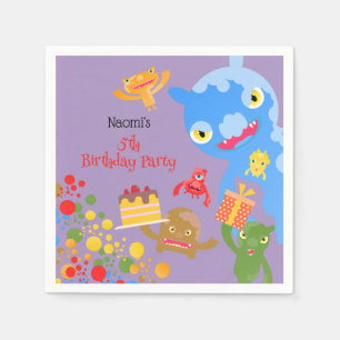Kleines Party Monster und Konfetti Geburtstagspart Serviette