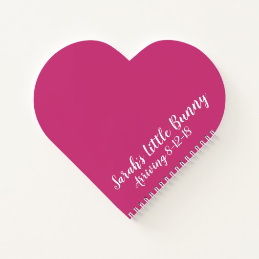 Kleines Personalisiertes Baby Dusche Pink Ohr Notizblock (Rückseite)