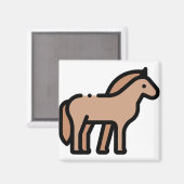 Kleines Pferd Magnet (Vorderseite/Rückseite)