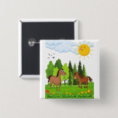 Kleines Pferdedesign für Kinder Button (Vorne & Hinten)
