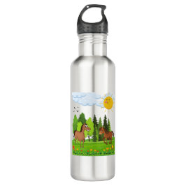 Kleines Pferdedesign für Kinder Edelstahlflasche