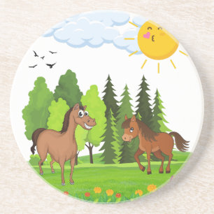 Kleines Pferdedesign für Kinder Getränkeuntersetzer