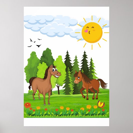 Kleines Pferdedesign für Kinder Poster (Vorne)