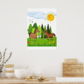 Kleines Pferdedesign für Kinder Poster (Küche)