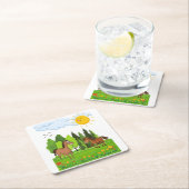 Kleines Pferdedesign für Kinder Rechteckiger Pappuntersetzer (Vor Ort)