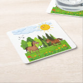Kleines Pferdedesign für Kinder Rechteckiger Pappuntersetzer (angewinkelt)