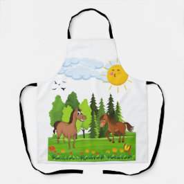 Kleines Pferdedesign für Kinder Schürze