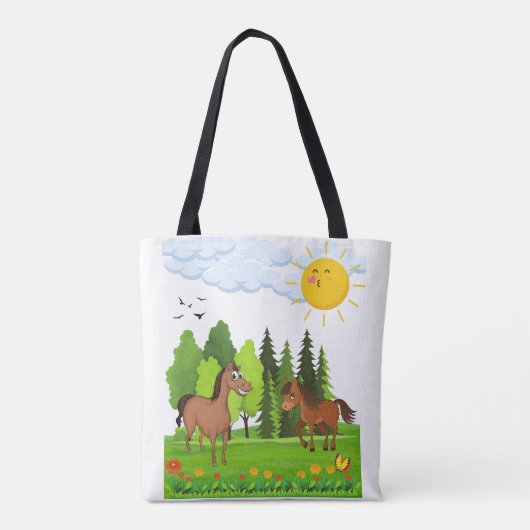 Kleines Pferdedesign für Kinder Tasche (Rückseite)
