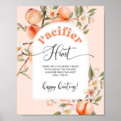 Kleines Pfirsichspiel Schnuller Jagd Babydusche Poster (Vorne)