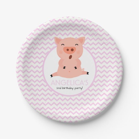 Kleines Piggy Party Pappteller (Vorderseite)