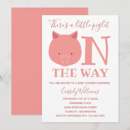 Kleines Piglet auf dem Weg Babydusche Einladung