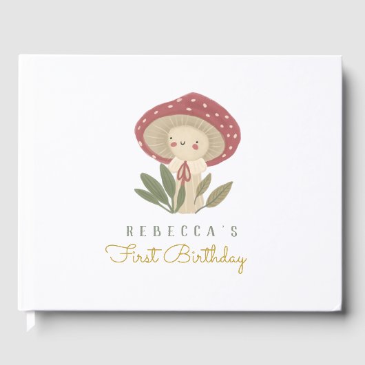 Kleines Pilz Baby Shower Gästebuch (Vorderseite)