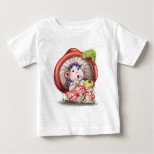 Kleines Pilz und Raupe Baby T - Shirt