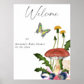 Kleines Pilzzimmer - Begrüßung Babydusche Party Poster (Vorne)