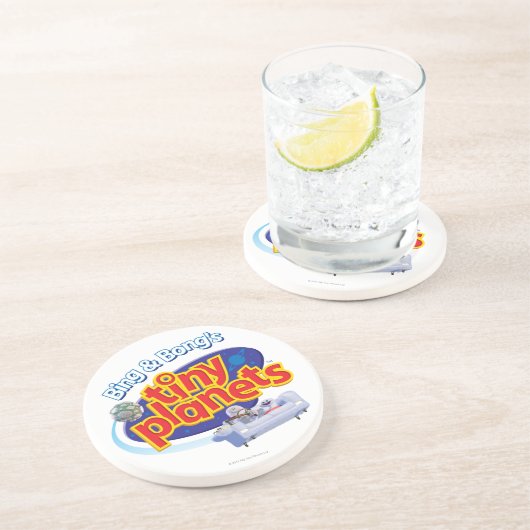 Kleines Planeten-Logo Getränkeuntersetzer (Seite)