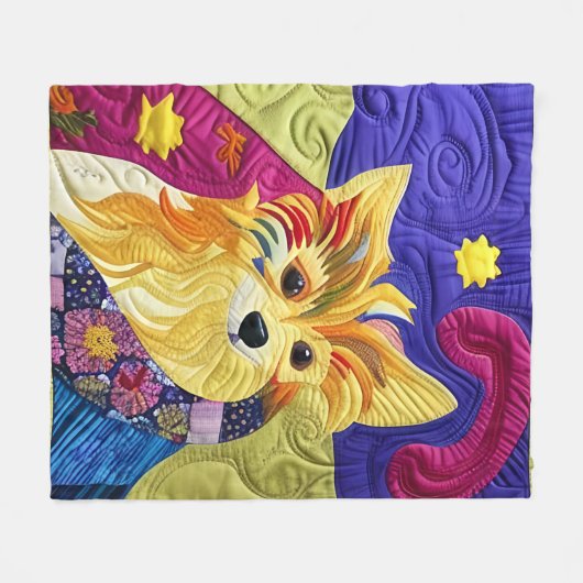 Kleines Pom Puppy-Quilt wie Design Fleecedecke (Vorderseite (Horizontal))