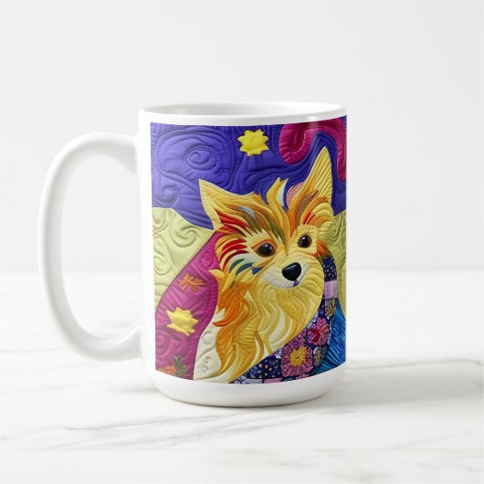Kleines Pom Puppy-Quilt wie Design Kaffeetasse (Links)