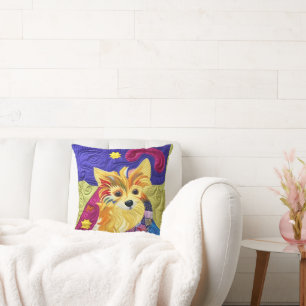 Kleines Pom Puppy-Quilt wie Design Kissen