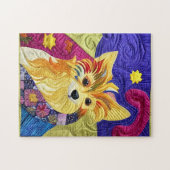 Kleines Pom Puppy-Quilt wie Design Puzzle (Horizontal)