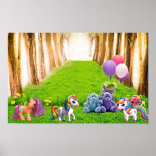 Kleines Pony und Einhörner Poster