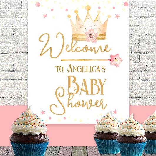 Kleines Princess Baby Dusche Begrüßungszeichen Poster