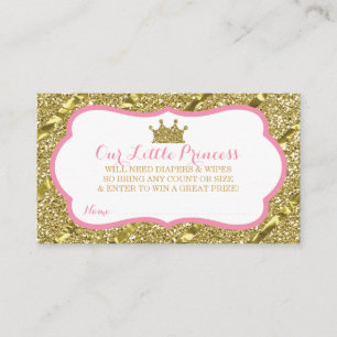 Kleines Princess-Windeln-Raffle-Ticket, Imitat-Gli Begleitkarte