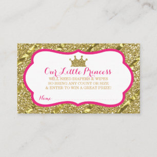 Kleines Princess-Windeln-Raffle-Ticket, Imitat-Gli Begleitkarte