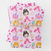 Kleines Princess Wrapping Paper Set von 3 Geschenkpapier Set (Beispiel)