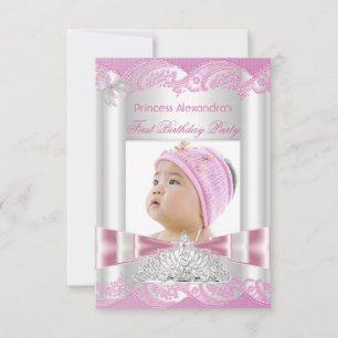 Kleines Prinzessin Mädchen erste Geburtstagsfeier  Einladung