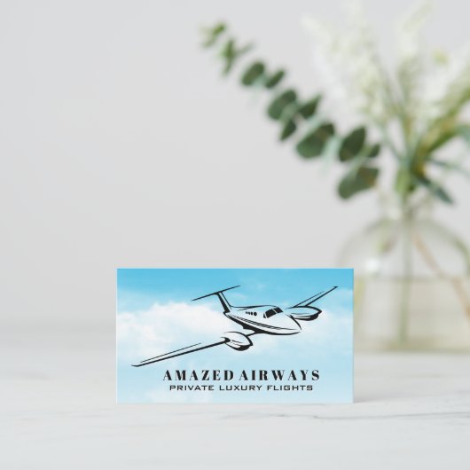 Kleines privates Flugzeug im Himmel Visitenkarte (Stehend Vorderseite)
