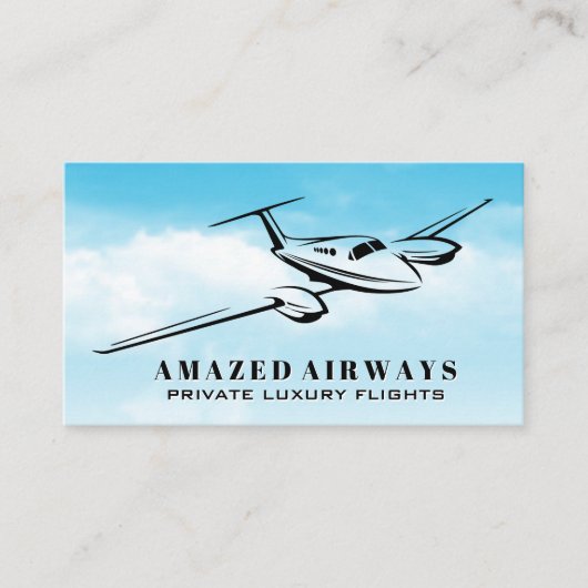 Kleines privates Flugzeug im Himmel Visitenkarte (Vorderseite)