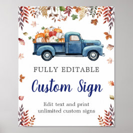 Kleines Pumpkin Baby Dusche Eigenes Zeichen Poster