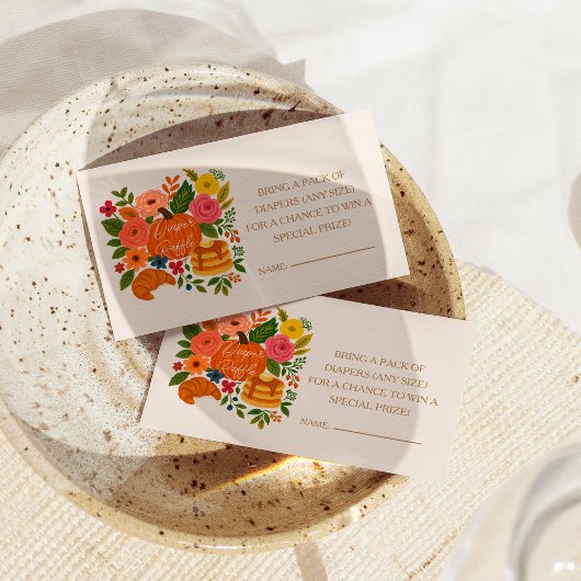 Kleines Pumpkin Baby Duwer Winkler Raffle Ticket Begleitkarte