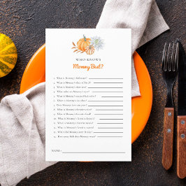 Kleines Pumpkin Baby Shower Game, das Mama kennt