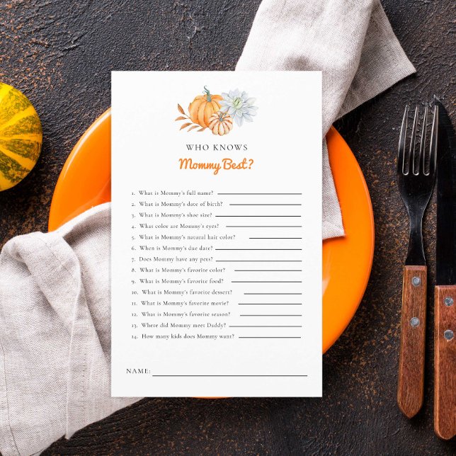 Kleines Pumpkin Baby Shower Game, das Mama kennt (Von Creator hochgeladen)