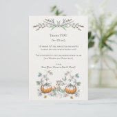 Kleines PUMPKIN, das einen Kerngeburtstag macht Dankeskarte (Stehend Vorderseite)