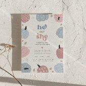 Kleines Pumpkin Herbstgeschlecht offenbart Party Einladung