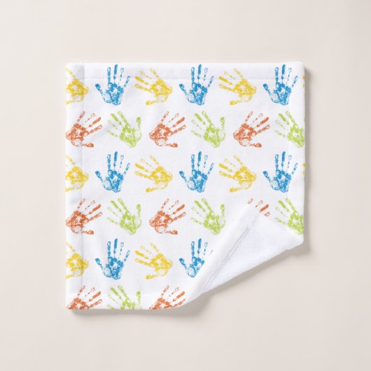 Kleines Rainbow Handdrucke Badezimmer Handtuchhand Badhandtuch Set (Waschlappen)