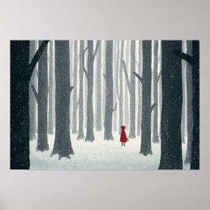 Kleines Red Riding Hood Illustriertes Poster
