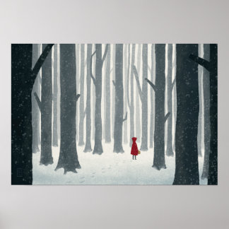 Kleines Red Riding Hood Illustriertes Poster