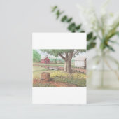 Kleines Red School House Postkarte (Stehend Vorderseite)