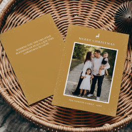 Kleines Reindeer Simple Snowflakes Custom Foto Feiertagskarte