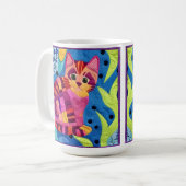 Kleines, reizbares Kittenquilt wie Design Kaffeetasse (Vorderseite Links)