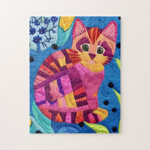 Kleines, reizbares Kittenquilt wie Design Puzzle