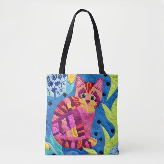 Kleines, reizbares Kittenquilt wie Design Tasche (Vorderseite)