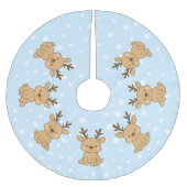 Kleines Rentier Polyester Weihnachtsbaumdecke (Vorderseite)