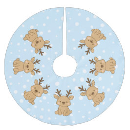 Kleines Rentier Polyester Weihnachtsbaumdecke