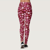 Kleines rosa Blume Muster C10 Dred BG Leggings (Rückseite)