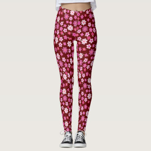 Kleines rosa Blume Muster C10 Dred BG Leggings