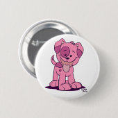 Kleines Rosa-Puppy-Abzeichen Button (Vorne & Hinten)